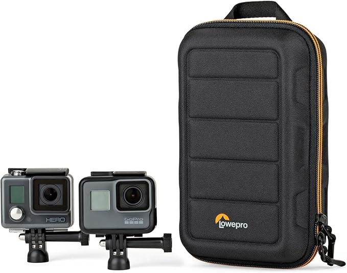 Lowepro Hardside CS 60 Case for Small Drone, Mirrorless Cameras or 2 Action Cameras, 1-2 Lenses, Accessories, 14.00 x 8.51 x 22.71 cm, Black