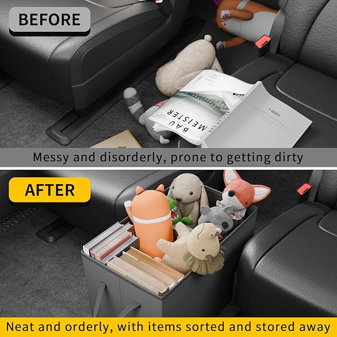 Seat Aisle Storage Box Compatible with 2018-2026 Chevrolet Traverse Rear Console Organizer Foldable Backseat 2nd Row Kids Toys Travel Storage Bin 2025 Chevy Traverse 7 Seat Accessories