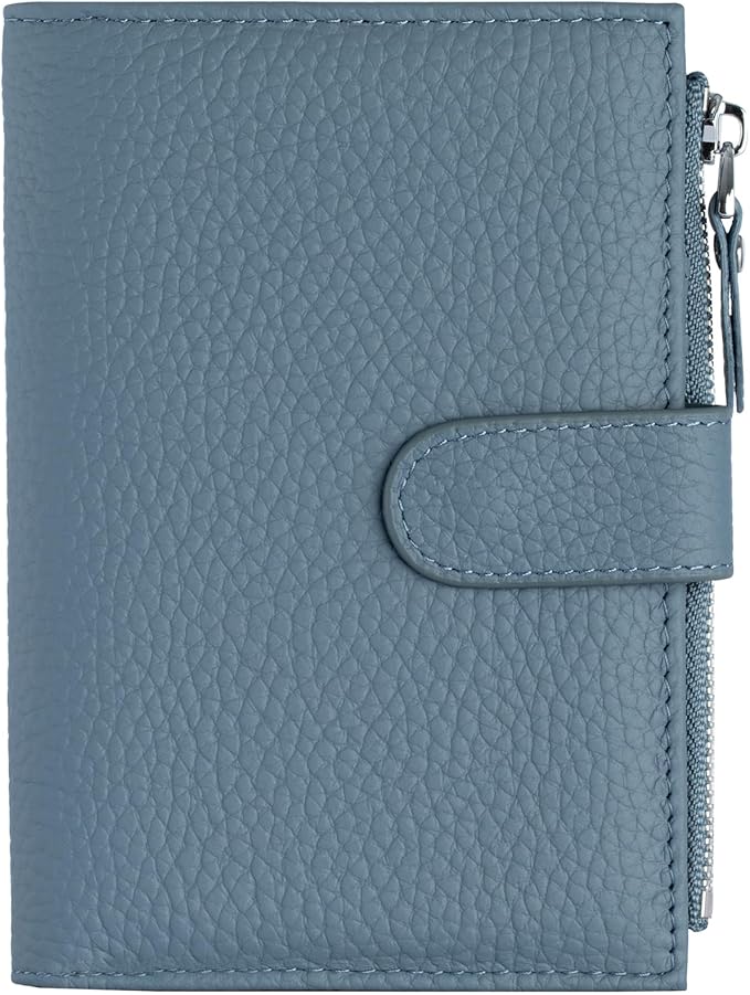 Passport wallet and Card Slot Combo RFID Blocking Slim Leather Travel Passport Wallet for Men and Women with Zippered Coins Pocket Passport holder, Blue