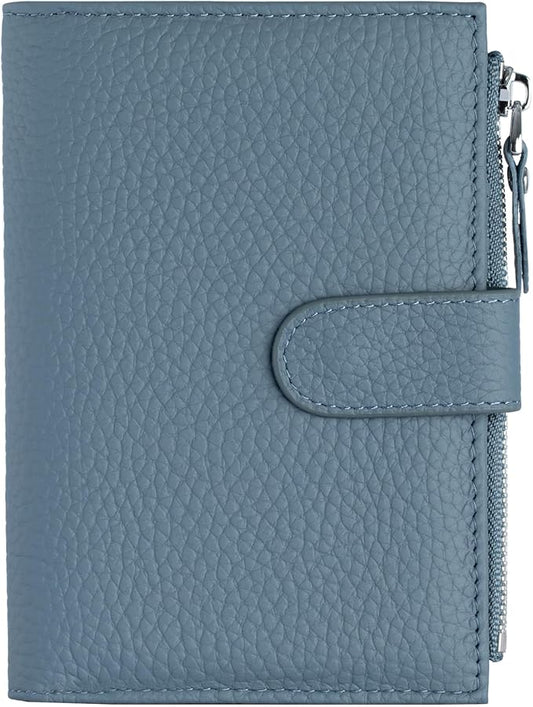 Passport wallet and Card Slot Combo RFID Blocking Slim Leather Travel Passport Wallet for Men and Women with Zippered Coins Pocket Passport holder, Blue