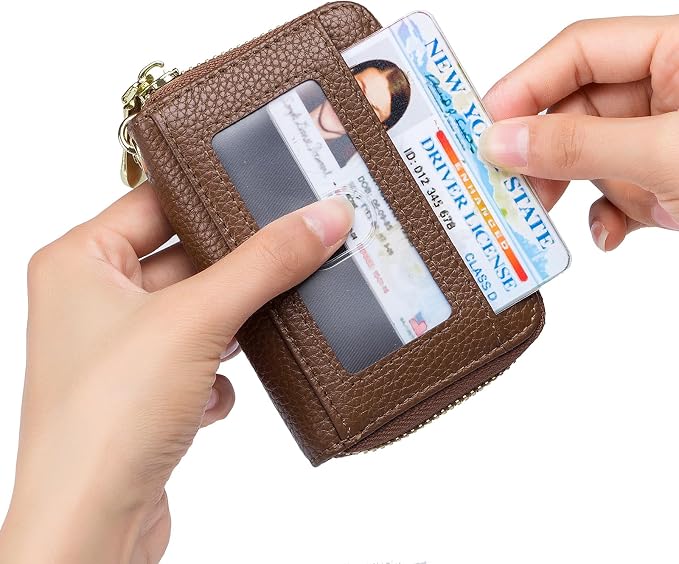 imeetu Rfid Credit Card Holder,Genuine Leather Businese Card Case,Rfid Blocking Wallet for Women & Men