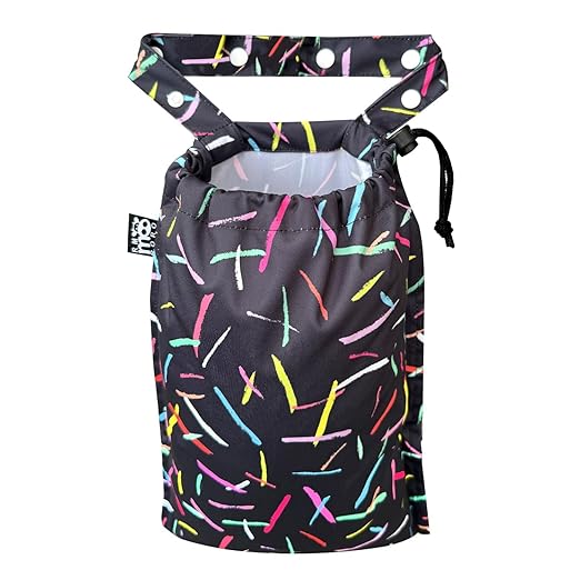 Cute Hanging Car Trash Garbage Bag 100% Leakproof Waterproof Multipurpose for Car Back Front Seat Console with Hanging Strap (Colorful Lines)