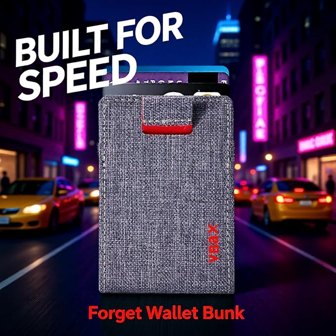 RFID Minimalist Slim Wallet for Men and Women, Holds Up to 12 Cards, Cash, Key Thin and Lightweight Credit Card Holder, Grey Ballistic Nylon