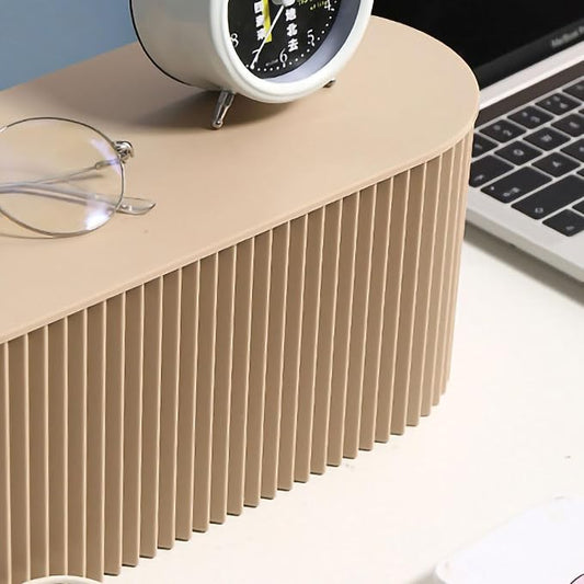 Large Capacity Cable Management Box Anti-Scratch Cable Organizer Desk Gift Box Easy to Clean ABS (Large Size Light Coffee)