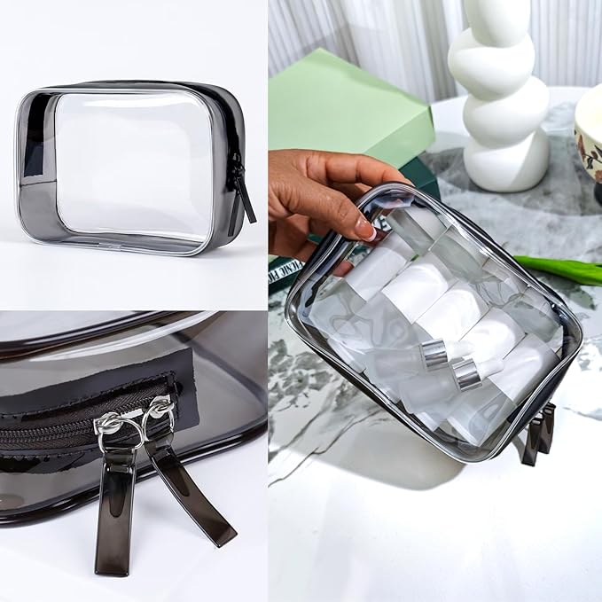 Travel Bottles for Toiletries,14pcs,Toiletry Bag,Airless Pump Bottles,Dropper Bottles,glass jars,Spray bottle,Leak Proof&Refillable,TSA Approved