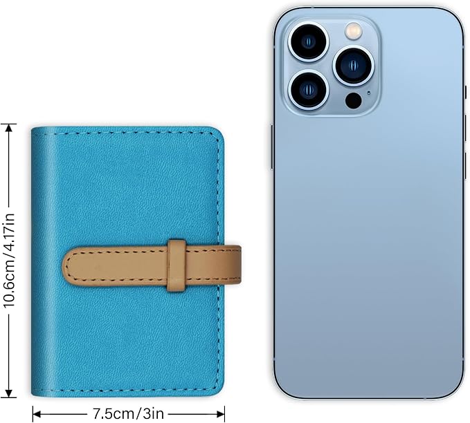 Credit Card Holder with 26 Suitable Slot, ID Card Case PU Leather Wallet for Women Men Business Organiser Pocket (Blue)