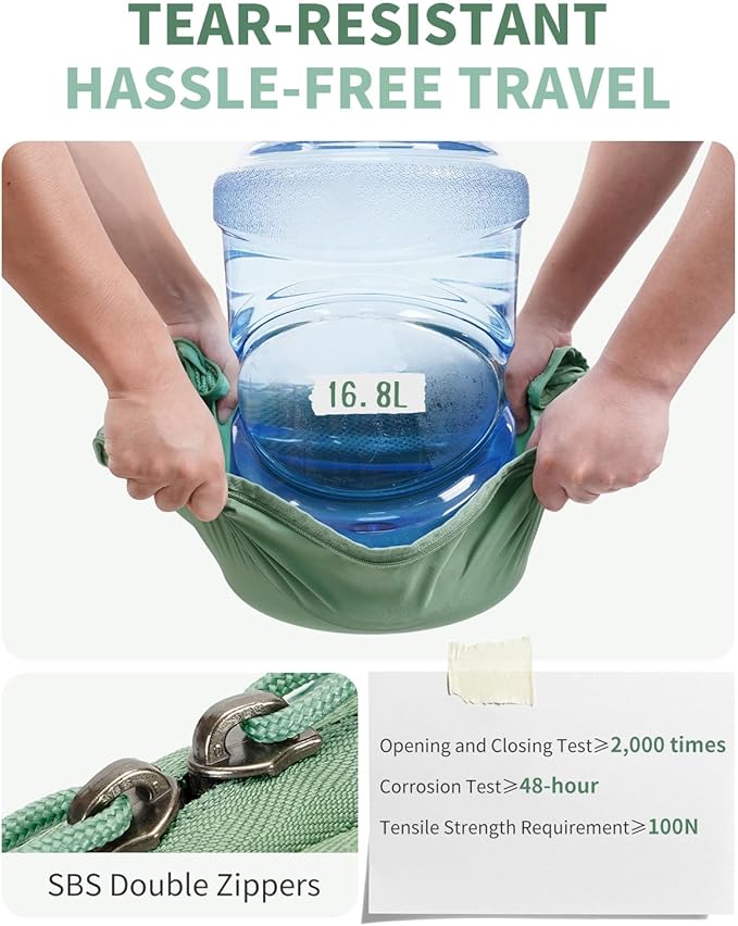 ECOHUB 6 Set Packing Cubes for Travel Durable Suitcase Organizer Bags Set with Personalized Tag Travel Essentials with Shoe Bag Traveling Accessories for Luggage Machine Washable, Green