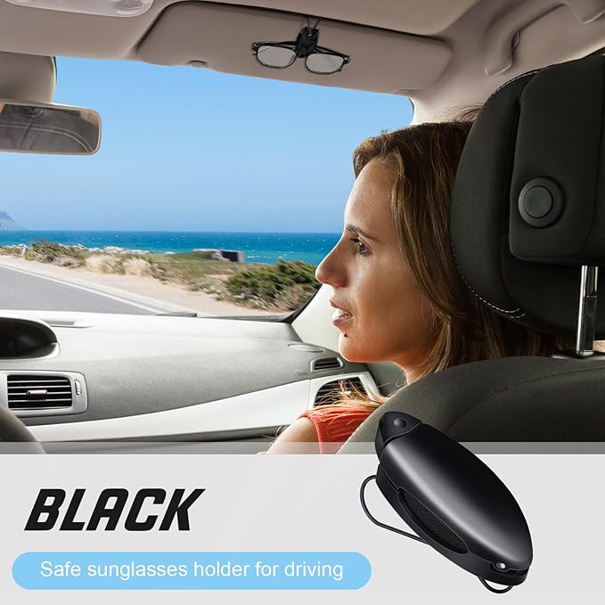 Frienda 5 Pcs Auto Car Vehicle Sun Visor Clip Holder Sunglasses Holder for Eyeglasses Mount Ticket Card Clip for Car Accessories (Black,Gray,Silver)