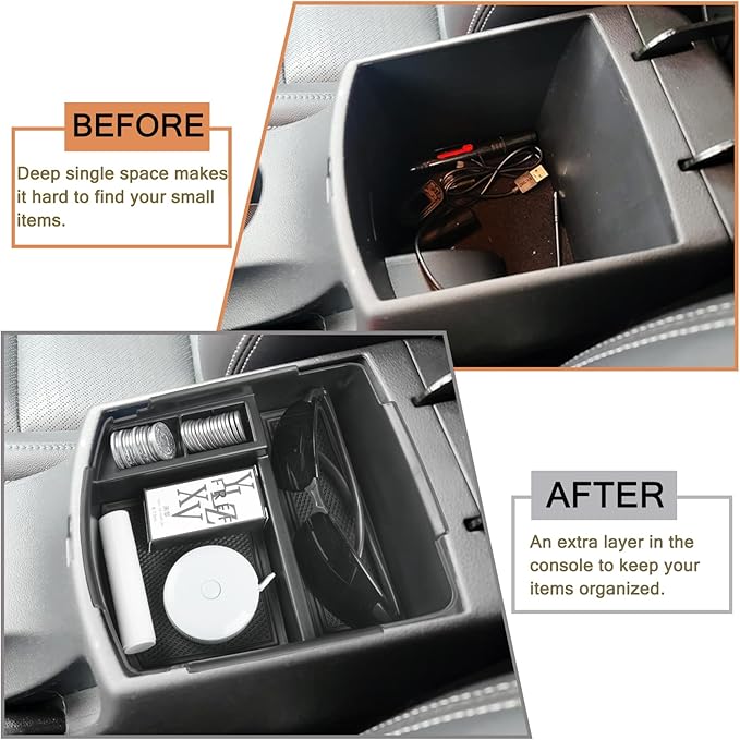 HGWEI Center Console Tray Organizer Compatible with Kia Seltos 2020 2021 2022 2023 2024 2025 2026 Accessories, Middle Armrest Insert Container ABS Secondary Storage Box, Black