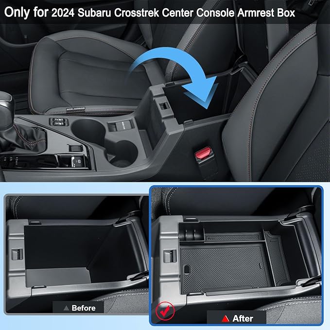 2024 2025 2026 Crosstrek Center Console Organizer for Subaru Crosstrek (Base/Premium/Sport/Limited/Wilderness), 2025 Crosstrek Armrest Tray Coin Holder 2026 Crosstrek&Impreza Accessories