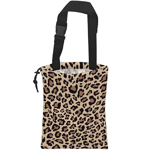 Car Trash Bag Hanging Brown Leopard Print Car Trash Can Waterproof Garbage Bag Hanging for Car Back Seat