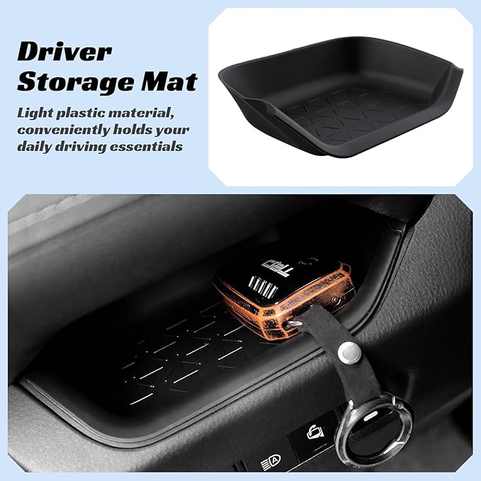CARFIB Driver Storage Box Organizer Mat Fit for Toyota RAV4 2025-2019 Passenger Side Mats Glove Box Organizer Tray Interior Insert Accessories