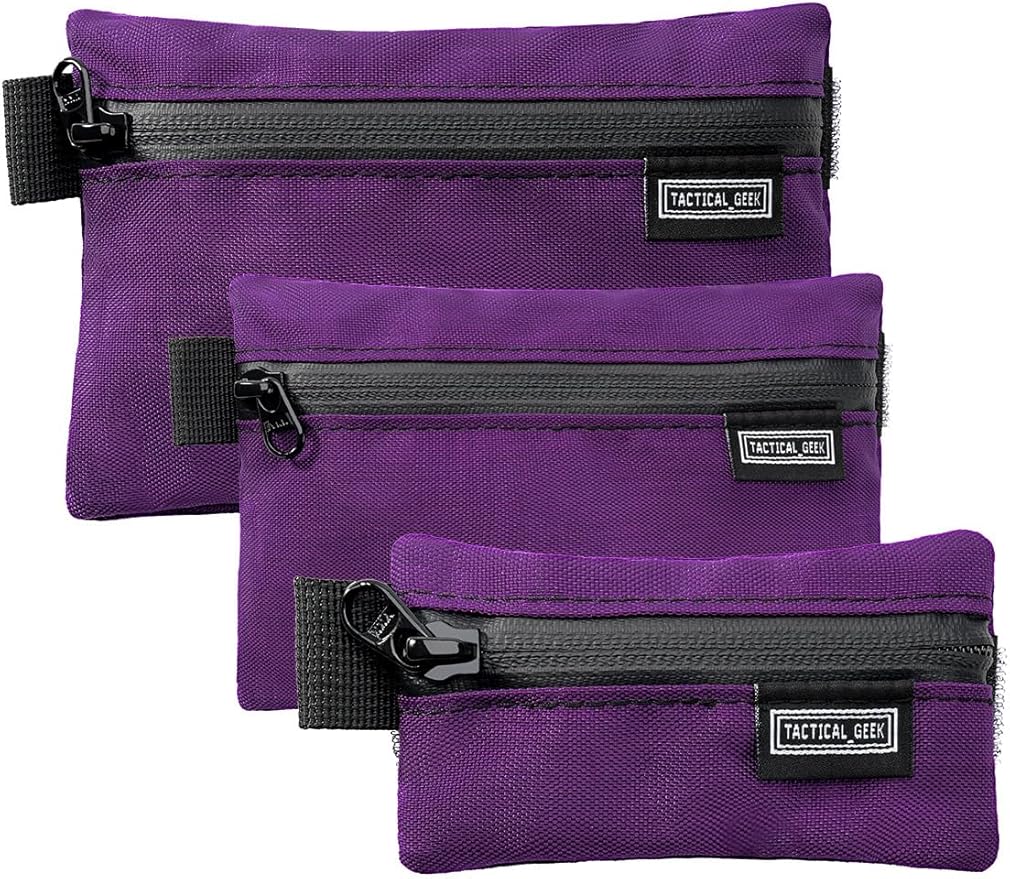 TACTICAL_GEEK Storage A5 EDC Storage Pouch Set, Molle EDC Gadget Pouch, Multi-Functional Utility Small Tool Pocket for Daily Carry (Purple)