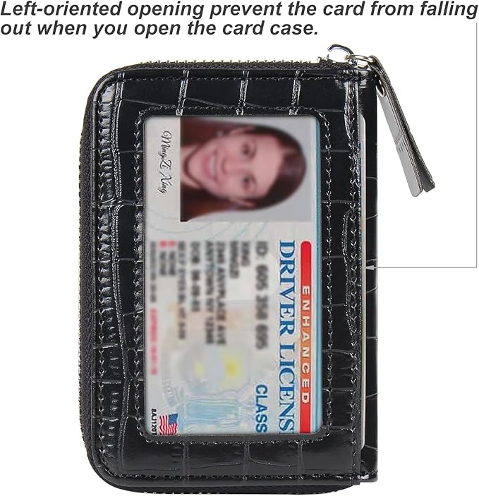 EcoVision Credit Card Holder RFID Card Case Wallet, Small Accordion Zipper Card Case Holder, Card Organizer Case for Women Men
