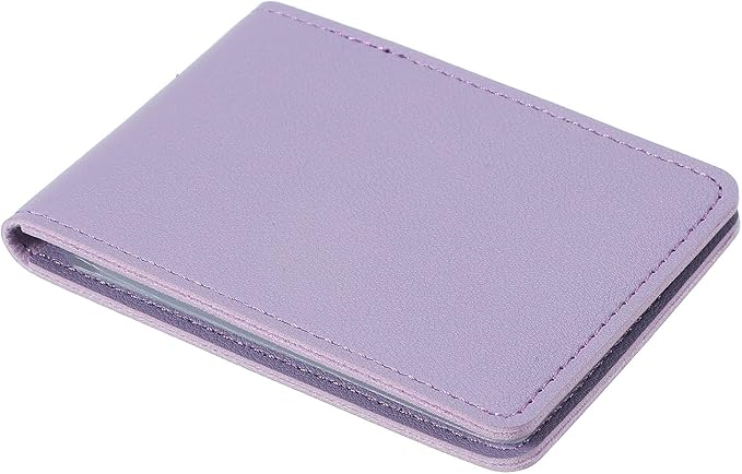 uxcell Leather Credit Card Holder, 10 Slots Blank Driver's License Holder for Women and Men, Multi-Functional Card Organizer for Documents, ID Cards, License(Purple)