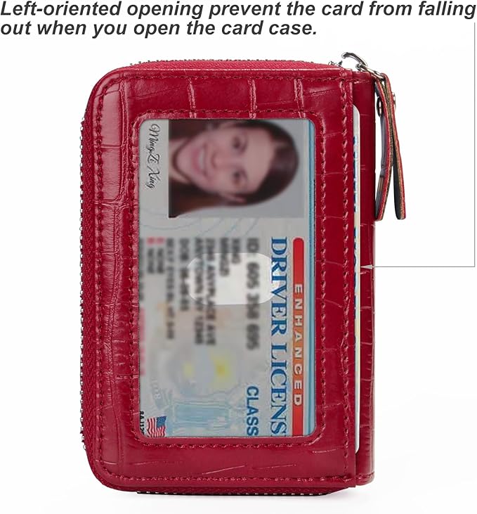 EcoVision Credit Card Holder RFID Card Case Wallet, Small Accordion Zipper Card Case Holder, Card Organizer Case for Women Men