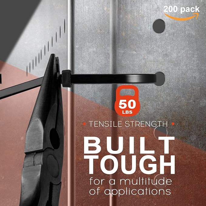 200 Pack 3/4" Zip Tie Adhesive Mounts Self Adhesive Cable Tie Base Holders with Multi-Purpose Tie wire clips with screw hole,Anchor stick on wire holder with White and Black