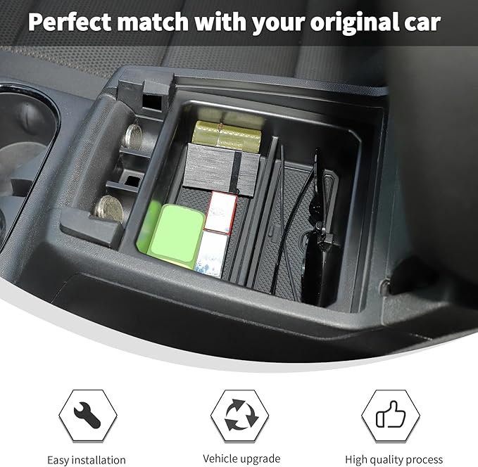 Linskip Center Console Organizer Tray with Non-Slip Mat Compatible with Chevy Colorado & GMC Canyon 2023 2025 2026+, Console Insert Storage Tray for Colorado & Canyon Interior Accessories