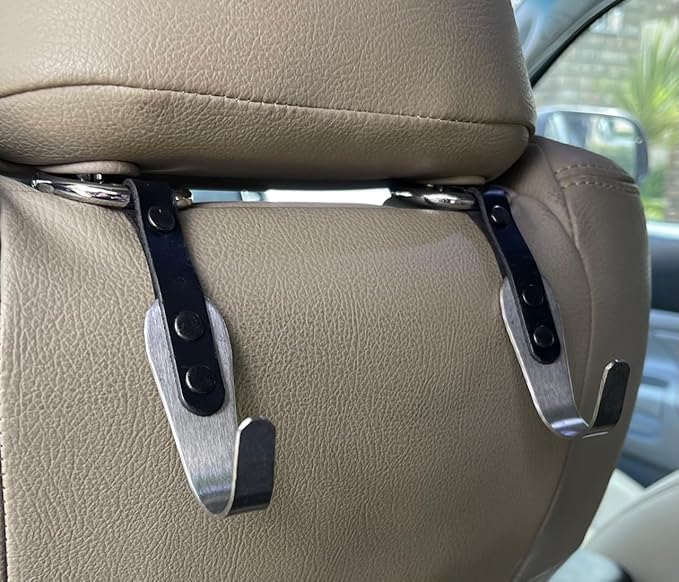 Headrest Hooks for Car 2 Pack Black