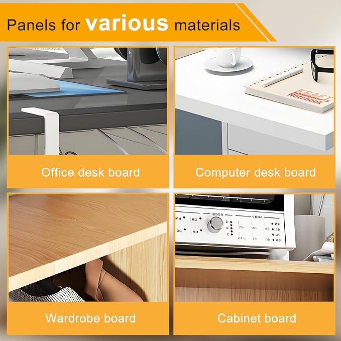 Under Desk Cable Management Tray No Drill, Sturdy Wire Desk Cable Organizer Tray,Wire Management Rack with Side Rails and Storage Organizer for Home Office