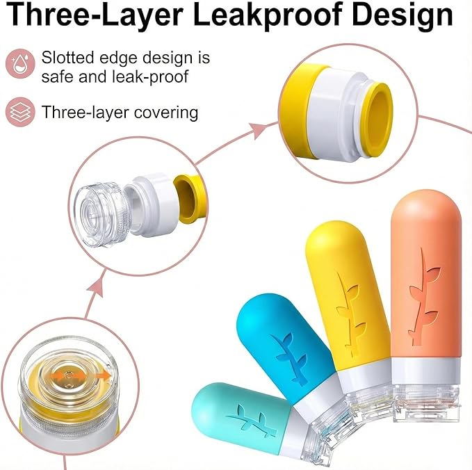 DEPOZA Travel Bottles Kit (16 Pack) - TSA Approved, Leak Proof Silicone Squeezable Containers for Toiletries. Complete Set with Jars, Sprayers & Bag (White)