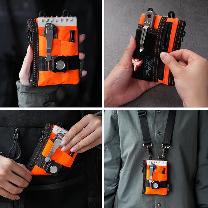 VIPERADE VE18-S Small EDC Pouch, Mini EDC Pocket Organizer for Men, EDC Pocket Organizer, 3 Slots with 2 Zipper Pockets Multitool Pouch