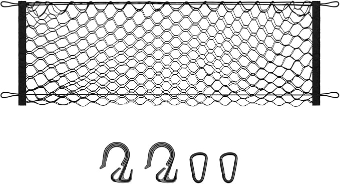 Canvcle Trunk Cargo Net for 2019-2024 Forester Accessories Envelope Style Mesh Trunk Net Organizer and Storage Stretchable Adjustable Elastic Nylon Rear Cargo Netting with Hooks