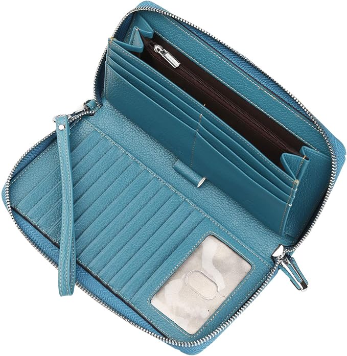 Lavemi Small Compact Women Wallet RFID Blocking Genuine Leather Bifold Purse with ID Windows