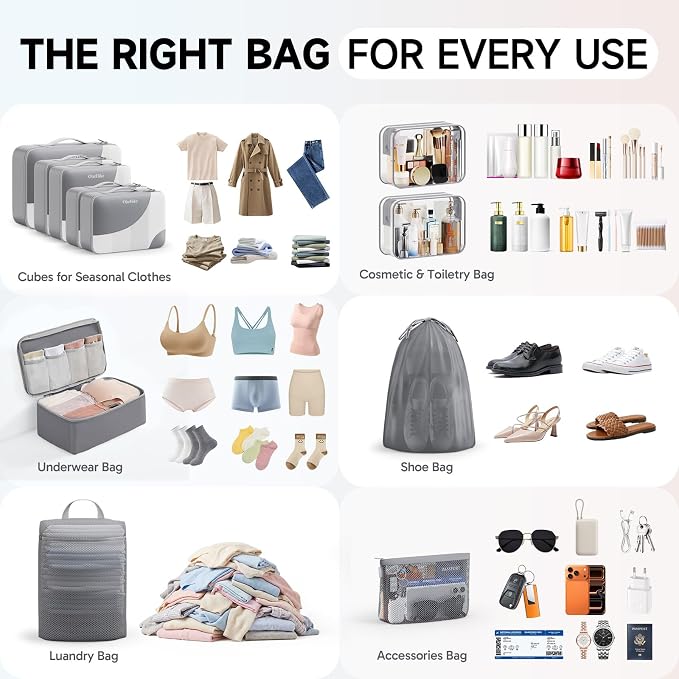 OlarHike 11 Set Packing Cubes for Travel, Gifts for Women Mom,Anti-Tearing Suitcase Organizer with Over 1000 pcs Mesh Holes,Vacation Essentials & Accessories for Cruise Ship