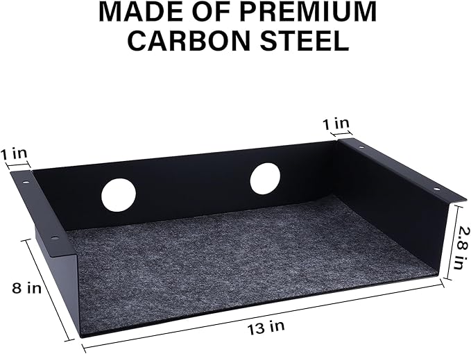 Under Desk Storage Shelf, Steel Under Desk Tray Mountable Add-On Shelf for Table Office Desk, Large (Pack of 1)