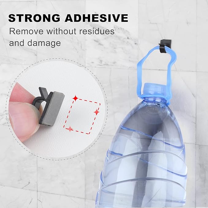 100 PCS Adhesive Cable Clips (Small, White&Black), Upgraded Wall Wire Holder Cord Organizer for Cable Management Under Desk, Light Clips Hooks for LED, Car Dash Cam, USB Cable