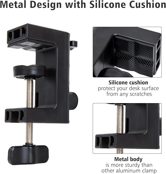 Metal Desk Clamp For Microphone Suspension Boom Scissor Arm Stand Holder with Adjustable Screw by SUNMON