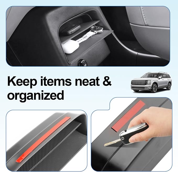 SHAOHAO for 2026 Hyundai Palisade Lower Organizer for 2026 Hyundai Palisade Calligraphy Accessories Under Console Organizer Tray 2026 Pliasade Hybrid Space Expand Storage Box (Only for 7-Seat)