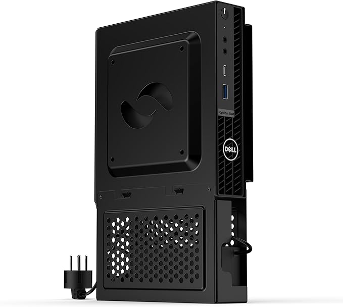 HumanCentric Dual VESA Mount Compatible with Dell OptiPlex Micro Mount with Power Supply Holder Box, Supports 100x100mm, Fits Many OptiPlex MFF Models, Includes Optional Power Supply Holder