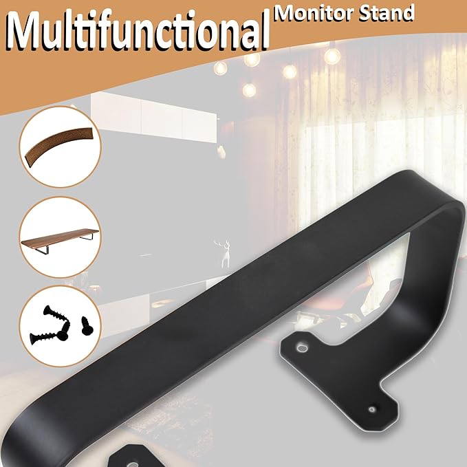 Steel Desk Shelf Base & Monitor Stand Legs - Multifunctional Monitor Stand Riser for Office Organization, Sturdy Construction, Durable Laptop Riser, Home Office Décor with Easy Assembly
