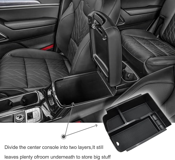Vesul Compatible with Kia Telluride 2026-2020 Center Console Armrest Storage Tray Box ABS Insert Organizer Glove Console Separation Glove Pallet Phone Holder Full Cover