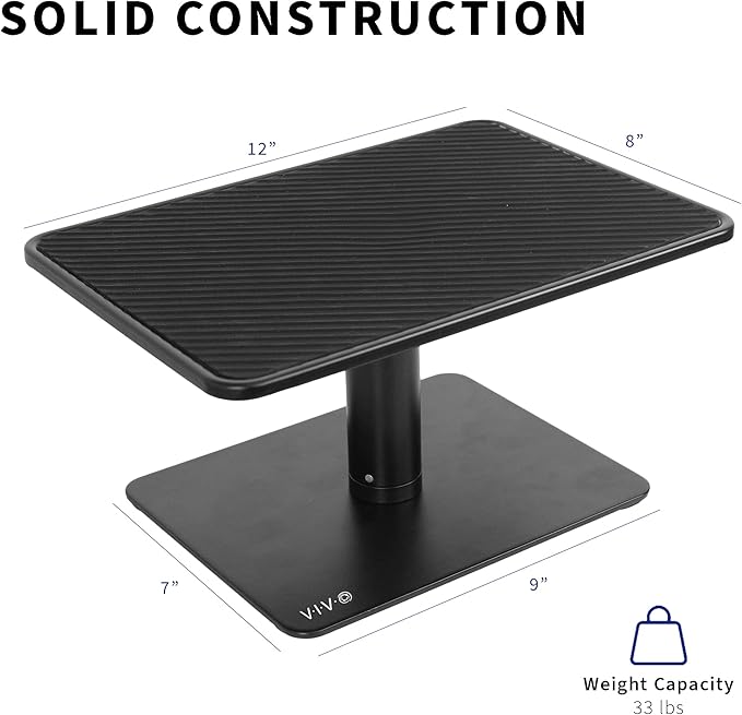 VIVO Universal Height Adjustable Ergonomic Computer Monitor and Laptop Riser Tabletop Desk Stand, Black, STAND-V000SB