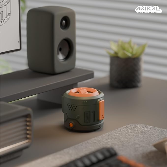 Decorative Storage Box with Lid & Metal Liner, Multifunctional Desk Organizer for Home or Office, 3D Printed Modern Container | Green/Orange, 4"x4"x3.5