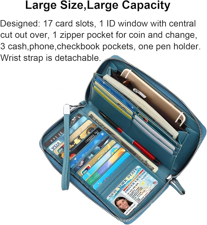 Lavemi Small Compact Women Wallet RFID Blocking Genuine Leather Bifold Purse with ID Windows