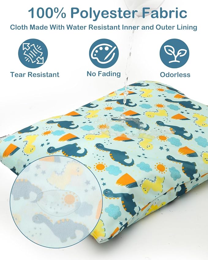 ALVA ALVABABY 3pcs Medium Cloth Diaper Wet Dry Bags Waterproof Reusable with Two Zippered Pockets Travel Beach Pool Daycare Soiled Baby Items Yoga Gym Bag for Swimsuits or Wet Clothes 3L-ZM38