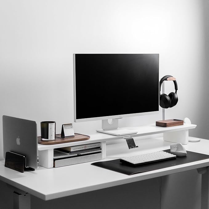 Raico Headphone Stand with Catchall Tray Base Premium Showpiece Headset Holder with Storage Solid Wood (Walnut)