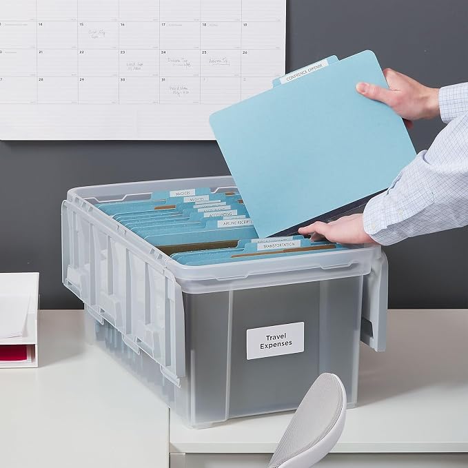 STAPLES Wing Lid File Totes, Letter Size, Clear, 2/Pack