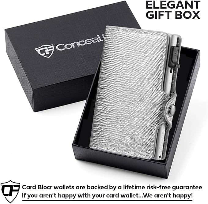 Conceal Plus Pop Up Wallet for Women – Slim Wallet for Small Purse & Crossbody Bag with Quick Card Access and RFID Blocking – Compact Card Holder (4-6 Card Capacity)
