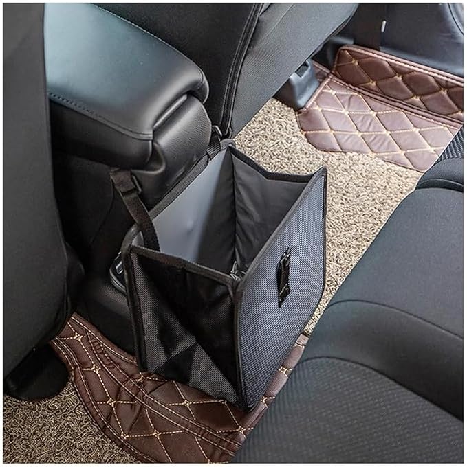 Osilly Car Trash Can, Oxford Cloth Foldable Auto Trash Bin Hanging, 1.85 Gallon Capacity Garbage Bag Organizer, Leak-Proof Waterproof Automotive Storage Container, Car Interior Accessories (Medium)