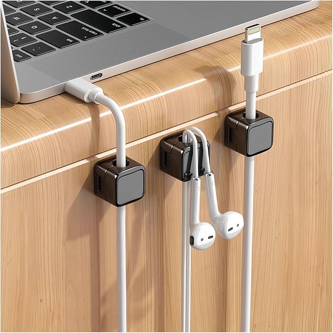 9 Pack Magnetic Cable Clips,Cord Organizer Holder,Strong Adhesive Desk Cable Management Magnetic,Cable Organizer for Home,Office,Car,Desk,Nightstand