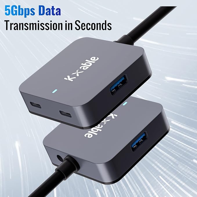 Upgrade USB C Hub, Expander Multi USB Ports Cable 15FT, Long USB 3.1 C Extension Cable with 4-Port (2 USB-A Ports+2 USB-C Ports), USB C Y Splitter Hub, Type-C Male to A-Female + C-Female Extender Cord