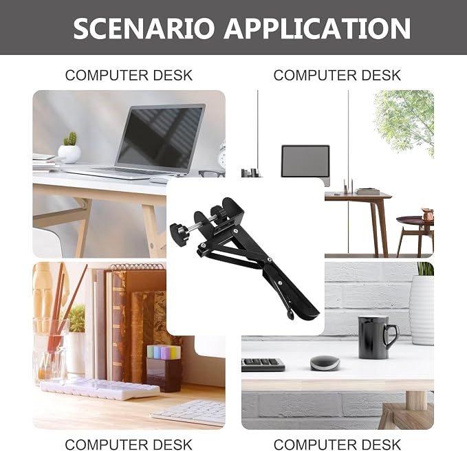 Angoily Foldable Keyboard Hand Support Bracket with Clamp Adjustable Desktop Extension Board 9.84X4.13X1.77In for Home Office Desk Keyboard Tray