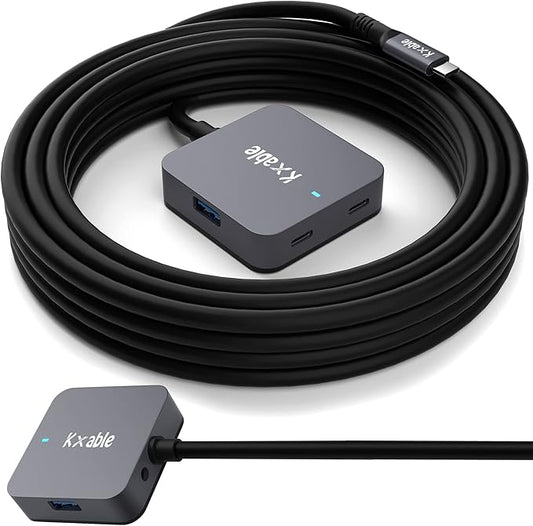 Upgrade USB C Hub, Expander Multi USB Ports Cable 25FT, Long USB 3.1 C Extension Cable with 4-Port (2 USB-A Ports+2 USB-C Ports), USB C Y Splitter Hub, Type-C Male to A-Female + C-Female Extender Cord