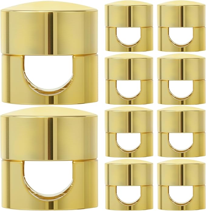 10 Sets Charger Holders for Cords, Gold Color Adjustable Cable Anchor Holders, Adhesive Metal Cord Clips, Cable Management Wire Organizers for Desk, Office, Nightstand