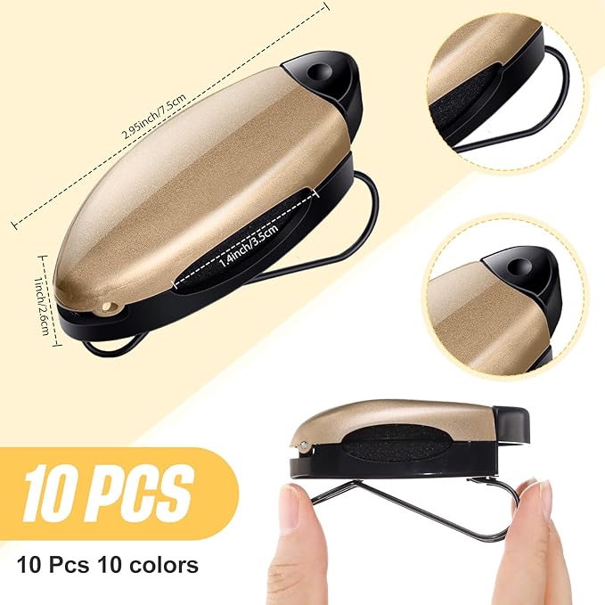 Frienda 10 Pieces Auto Car Vehicle Sun Visor Clip Holder for Sunglasses Glasses Holder Hanger Eyeglasses Mount Ticket Card Clip Car Accessories(Assorted Color)